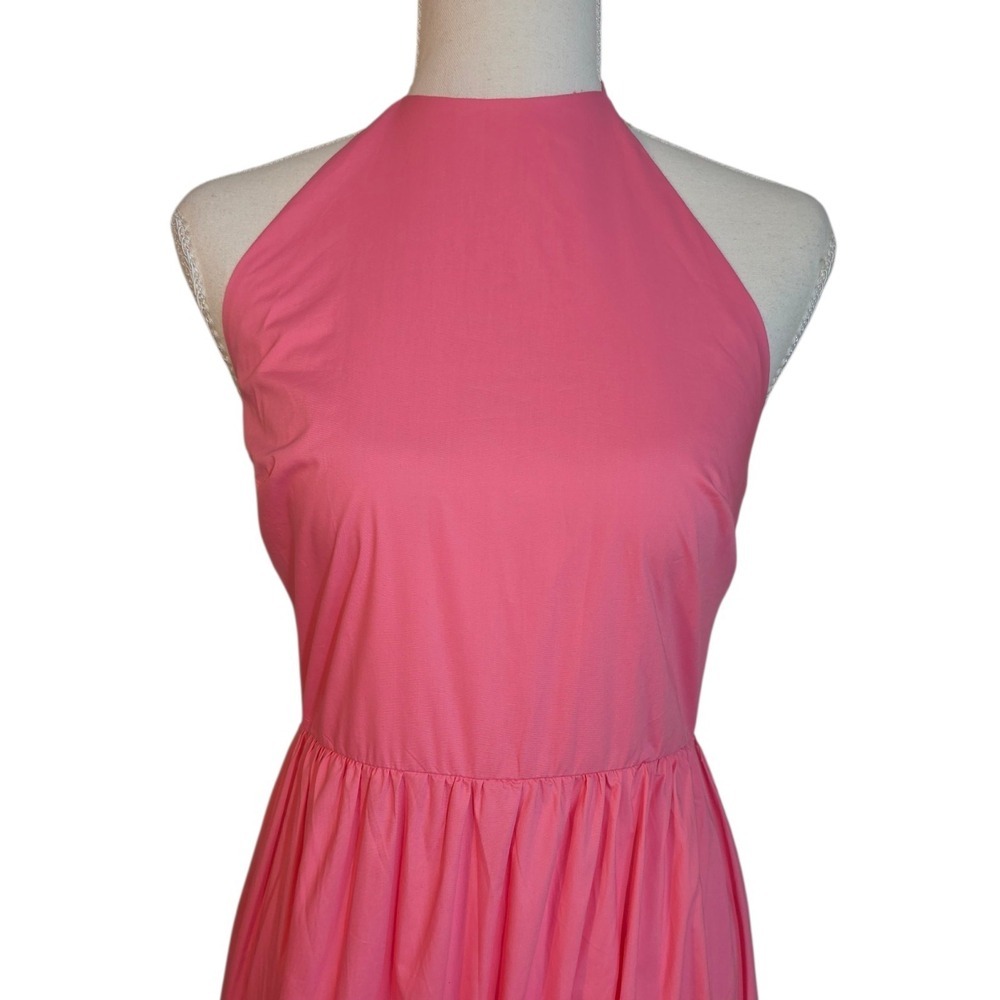 Glamorous London Pink Halter Maxi Dress NWT Tiered Summer Barbiecore US 6 - Picture 4 of 9